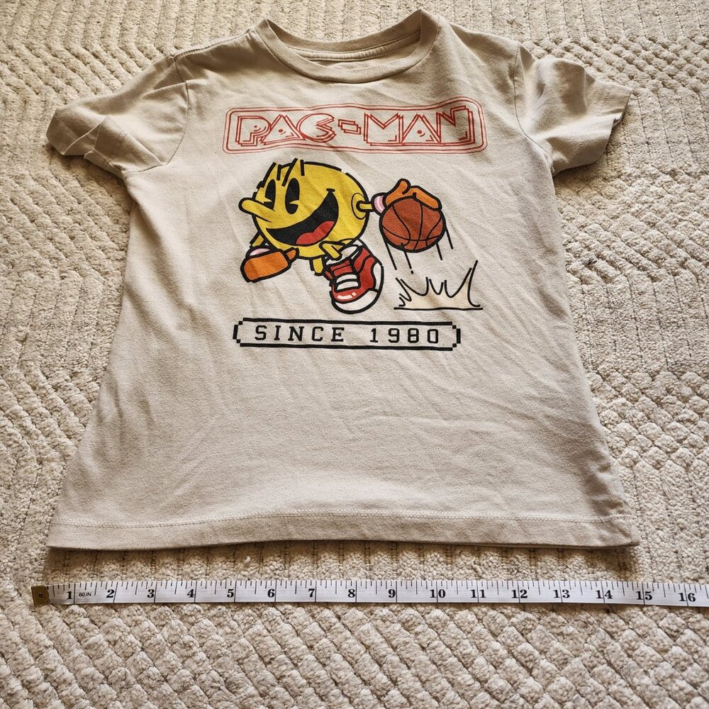PAC-MAN Basketball Graphic Tee – Size S (6–7) – Retro Gamer Kids Shirt - Picture 8 of 16